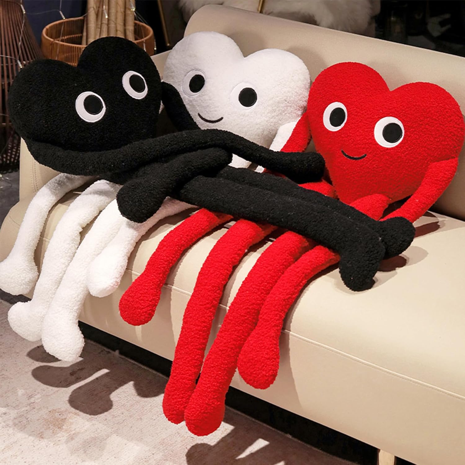 White Heart Plush Pillow 3937in