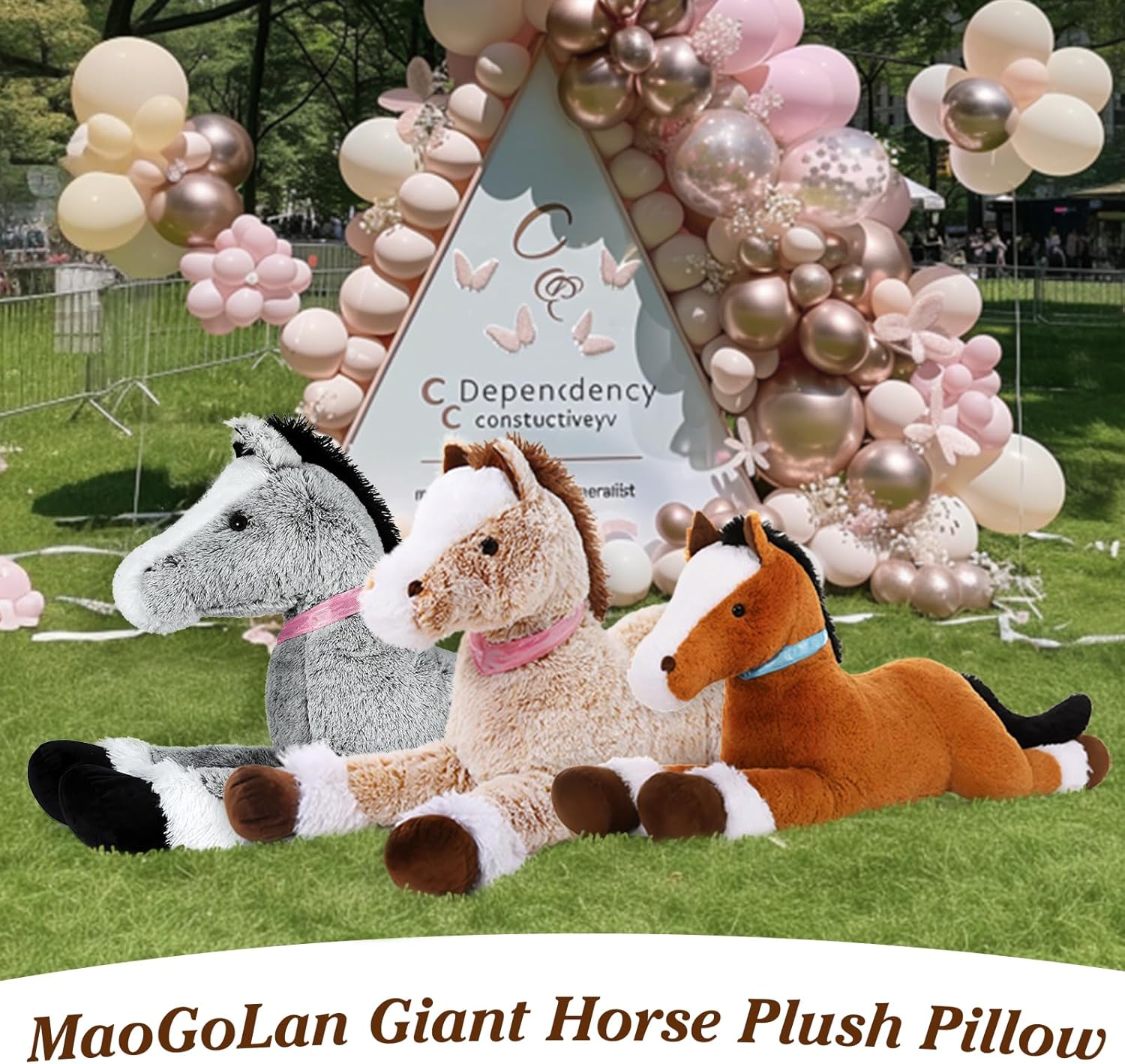 MaoGoLan Large Ridable Plush Horse Toy