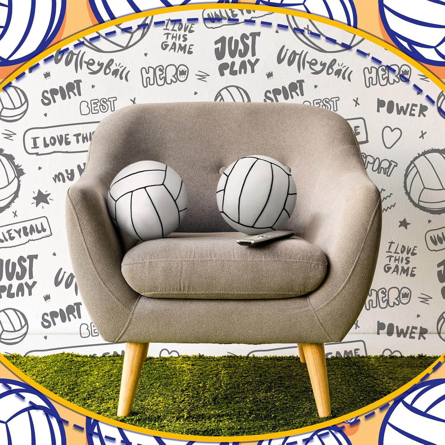 Gerrii 2 Pcs 3D Volleyball Plush Pillow