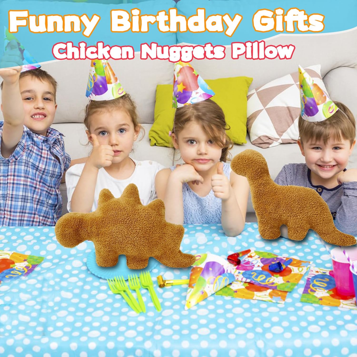 2 Pack Dino Nugget Plush Pillow