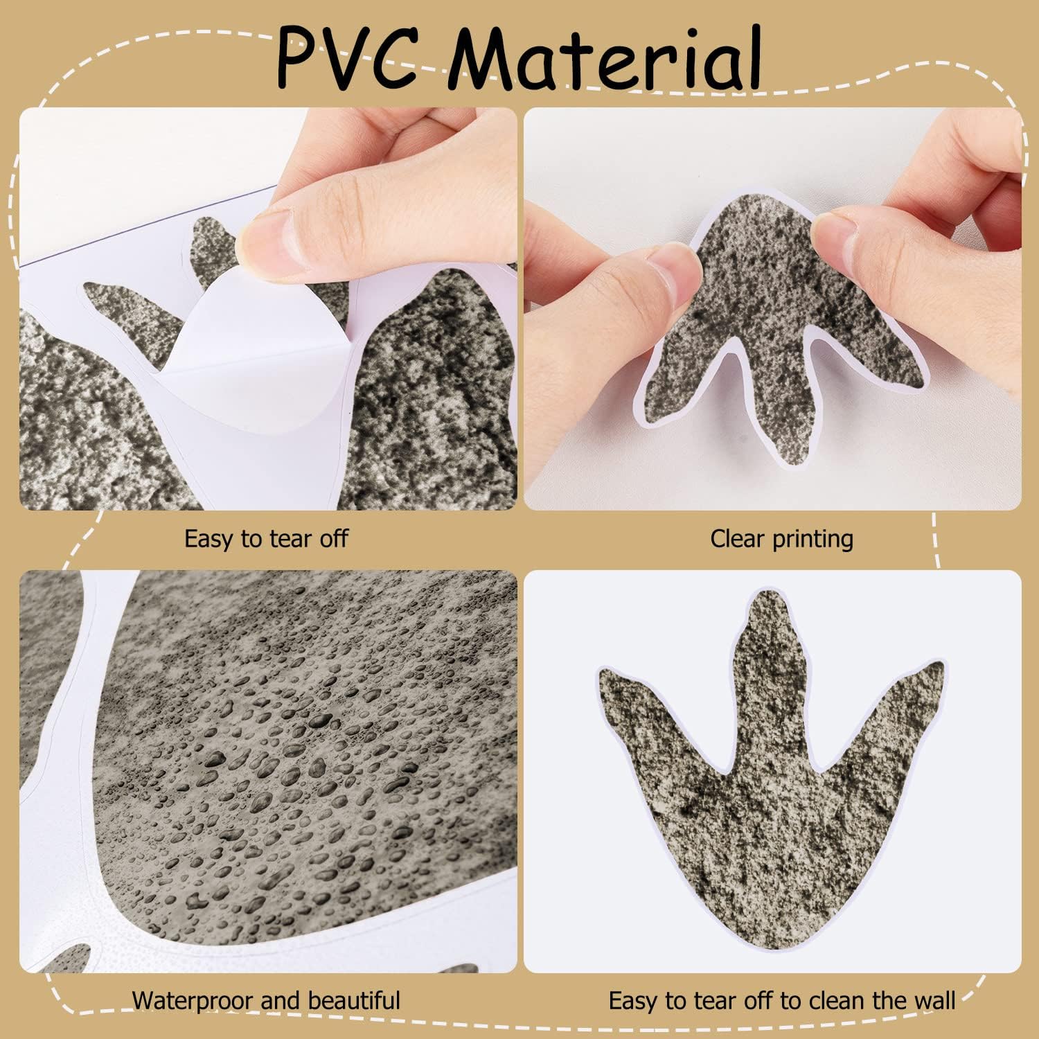 90 Pcs Dinosaur Footprints Wall Decals
