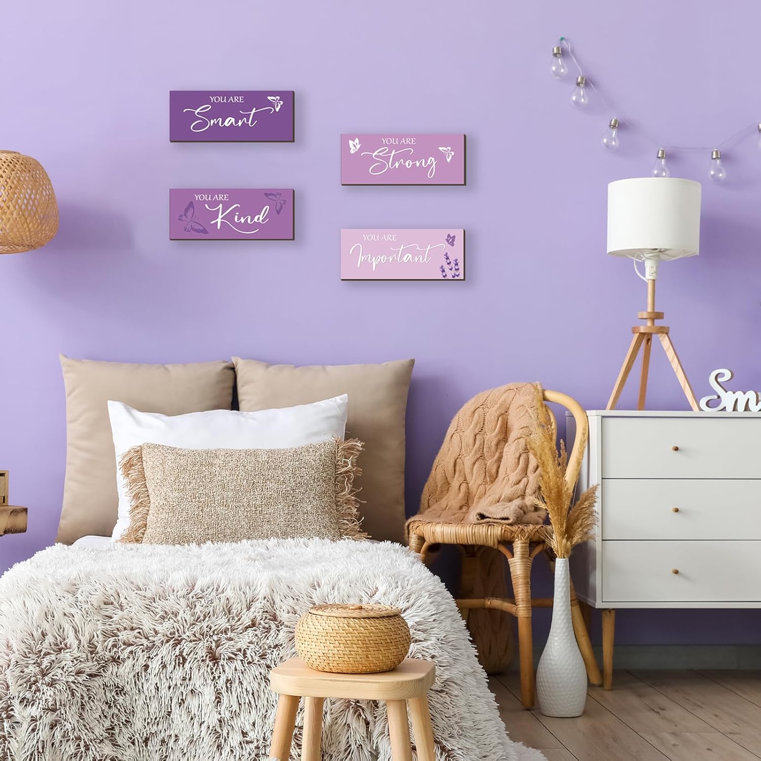 Elegant Purple Butterfly Wall Decor Set