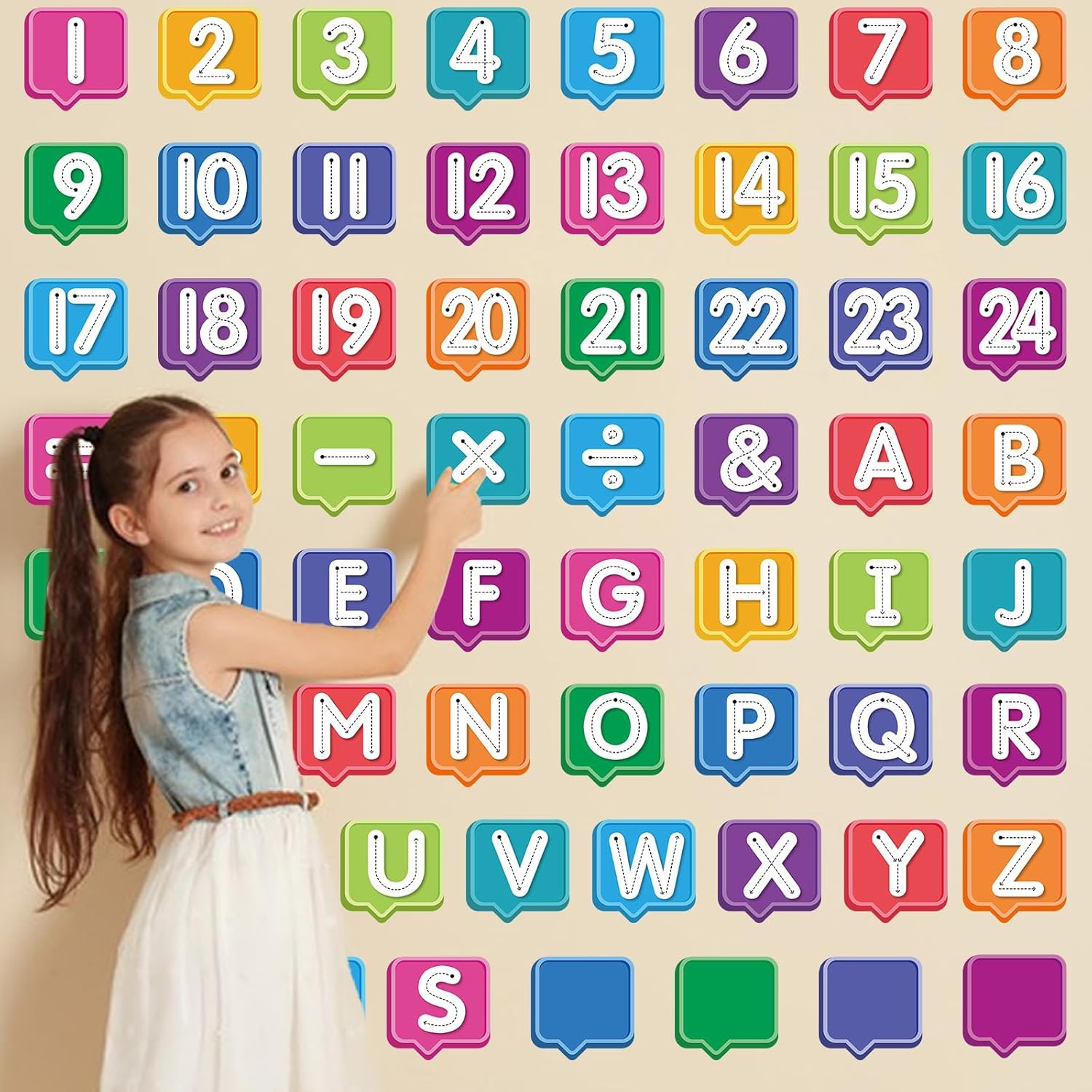 FLYAB Alphabet Number Wall Stickers 1