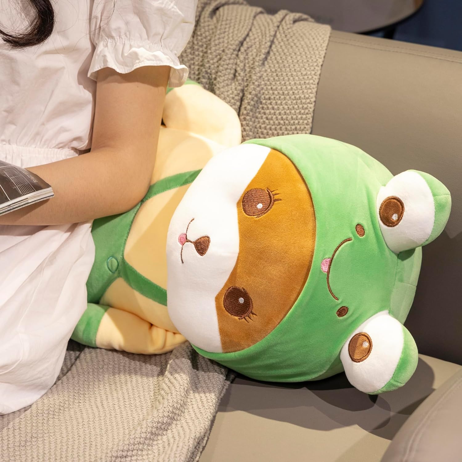 Cute Frog Plush Pillow 248 Hugging Toy for Anxiety and Sleep