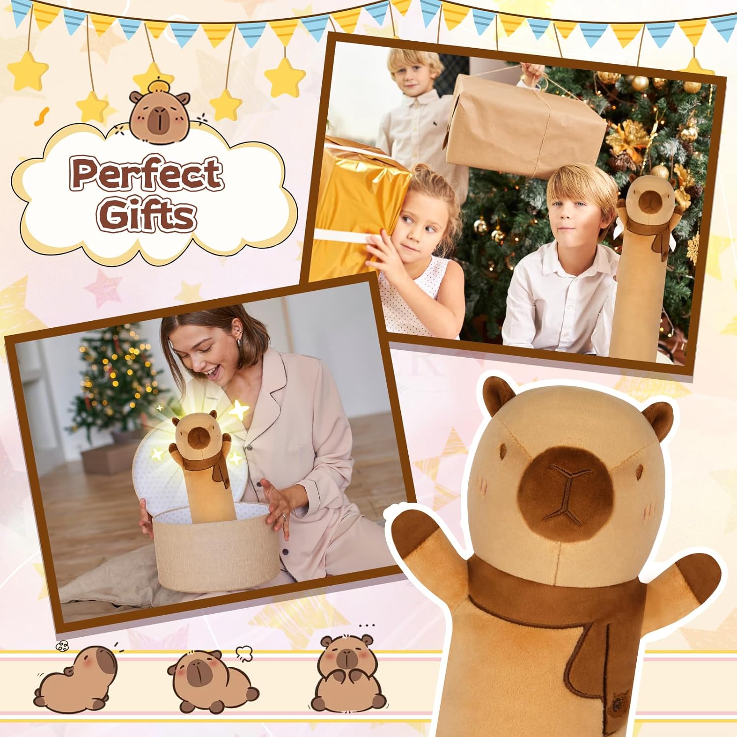 JEROKUMI 18inch Capybara Plush Pillow