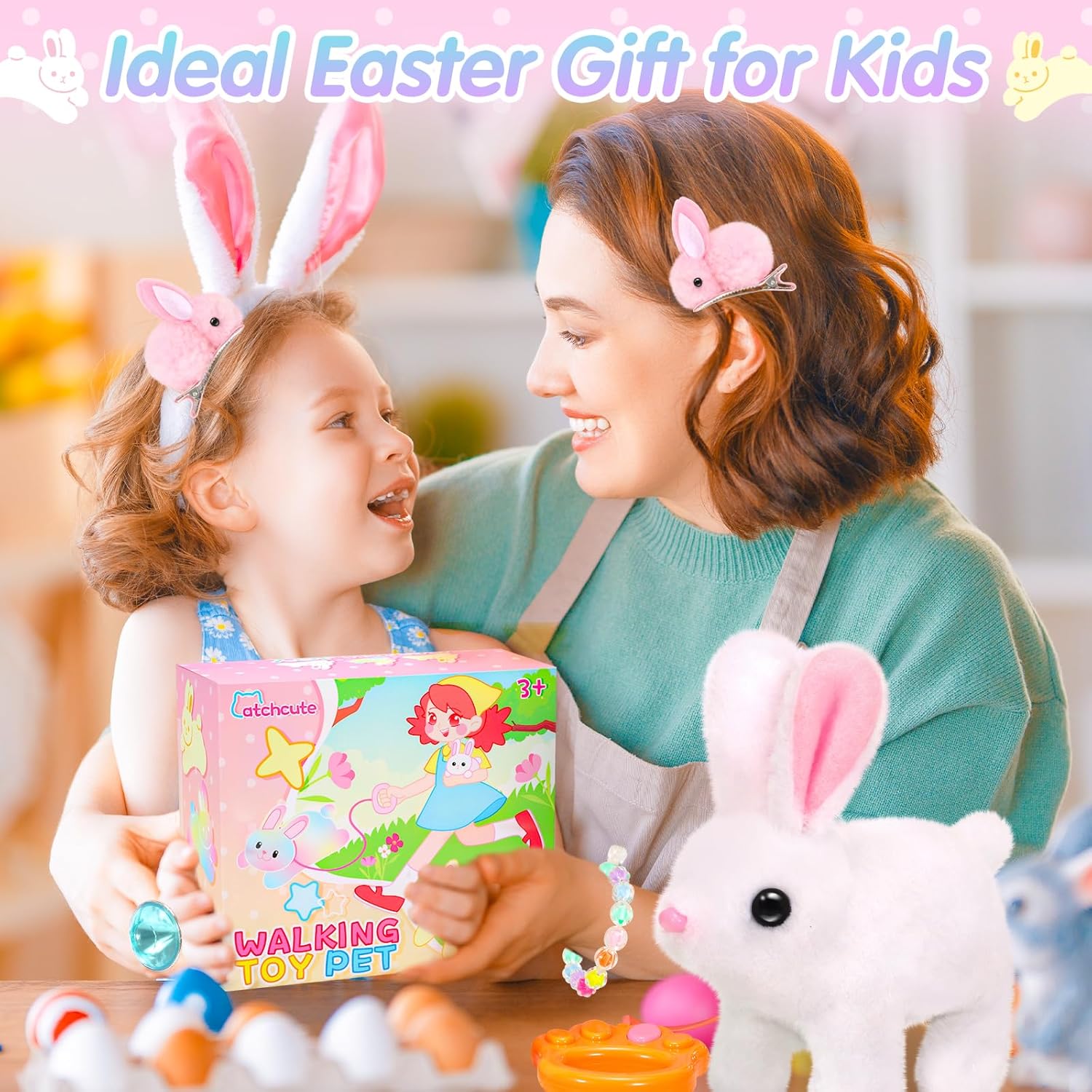 CatchCute Hopping Plush Bunny Interactive Toy