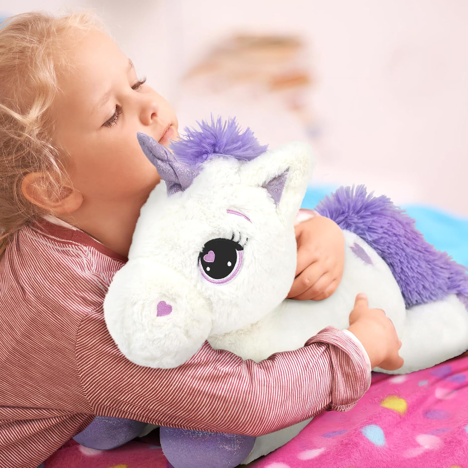 Big Stuffed Unicorn Plush Pillow 24 Inch