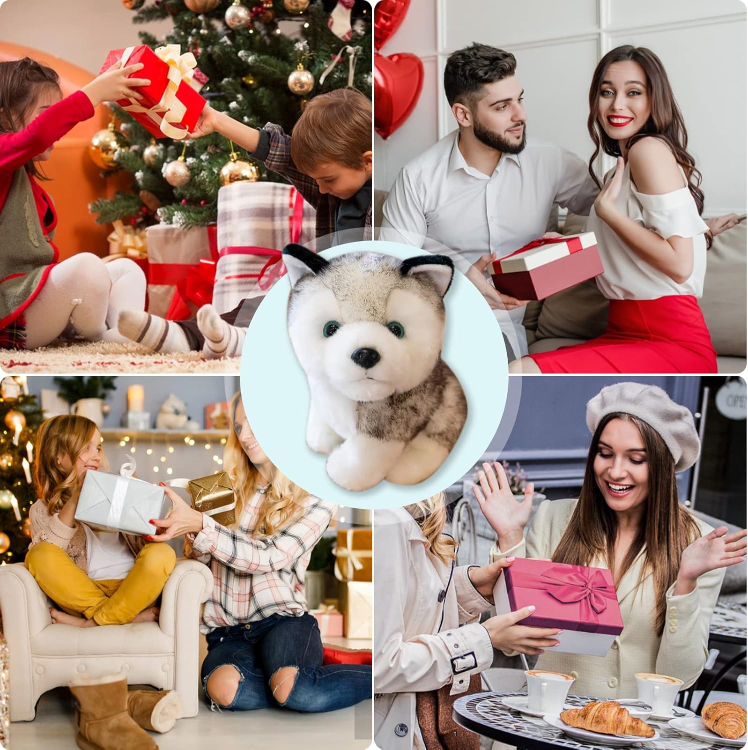 79 Inch Plush Husky Pillow Toy for Kids