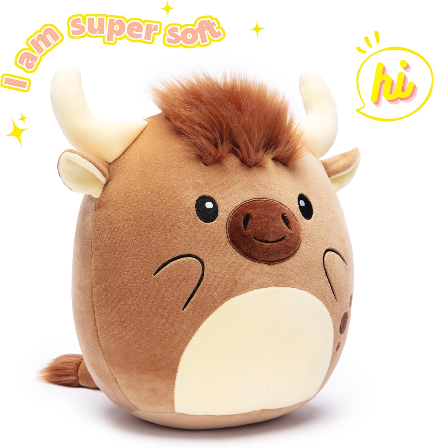 Large Scottish Cow Plush Pillow Toy 13 Inch Huggable