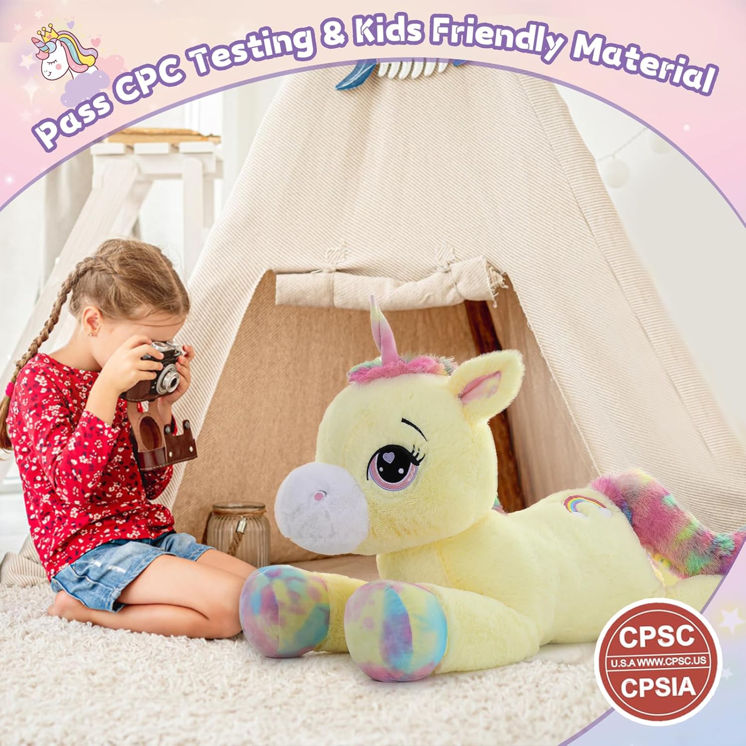 MaoGoLan 43 Inch Giant Unicorn Plush Pillow 1