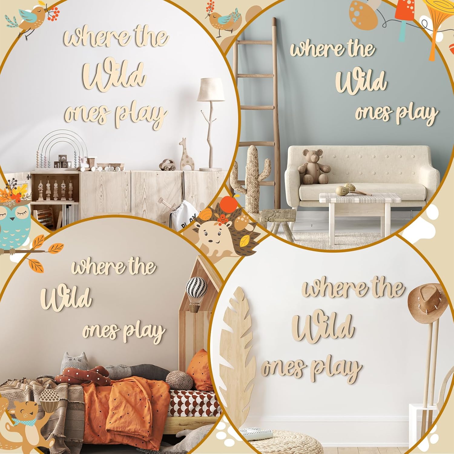Kigley 5 Pcs Wall Decor for Kids Room