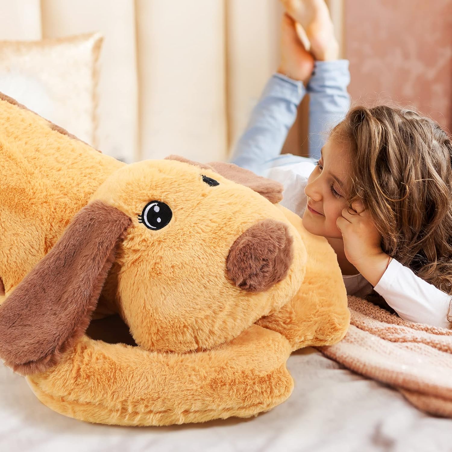Queekay Plush Dog Pillow for Adults and Kids