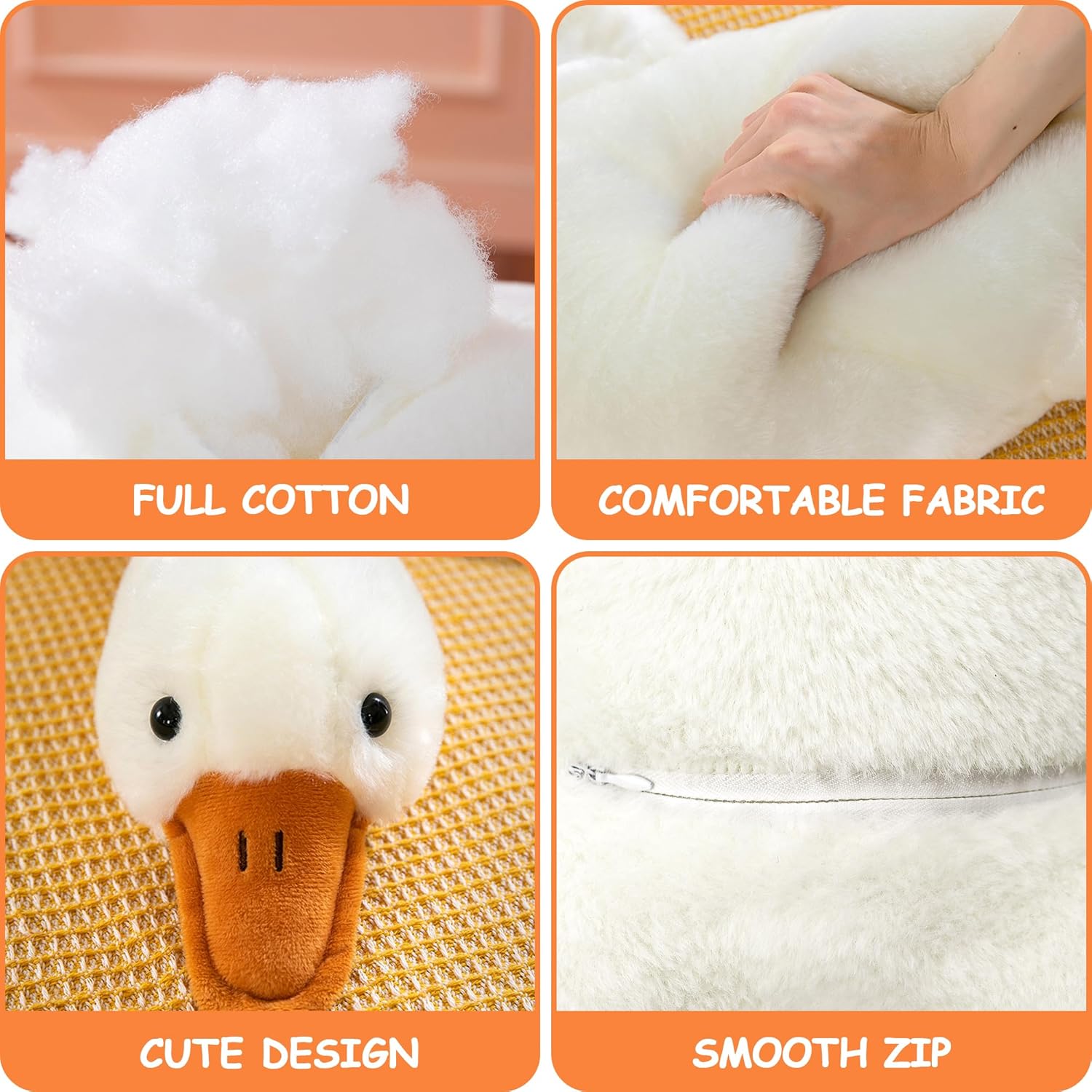 Heionia Giant Duck Goose Plush Pillow Toy