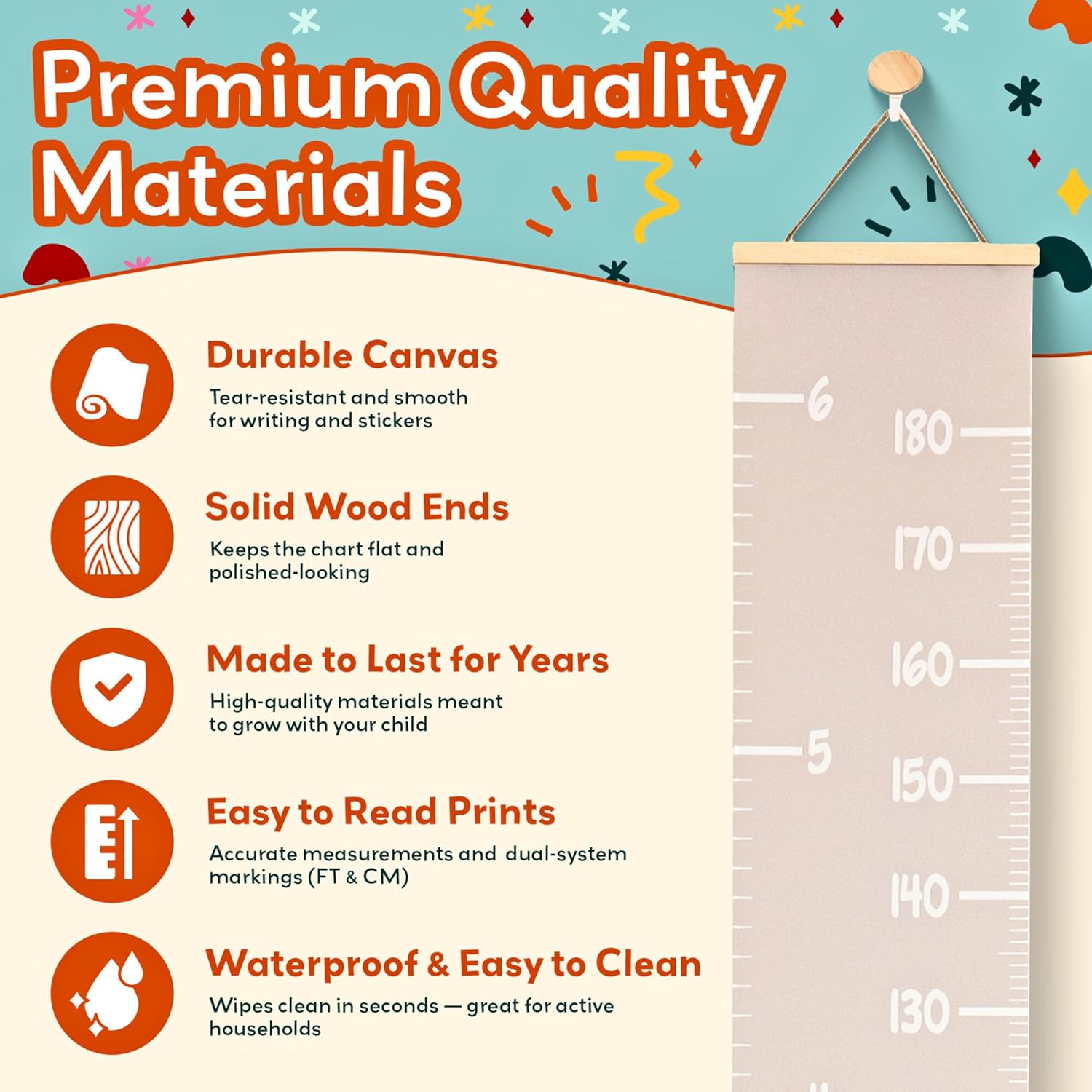 Customizable Kids Height Wall Chart 1