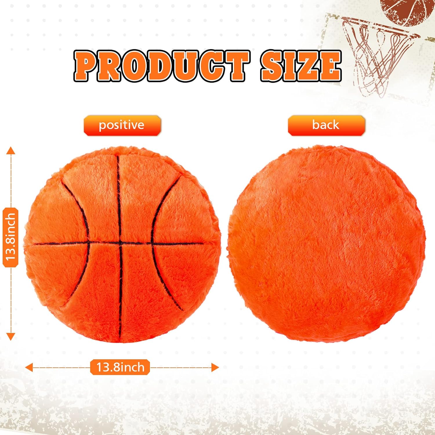 Jetec 2 Pcs Basketball Shaped Plush Pillow