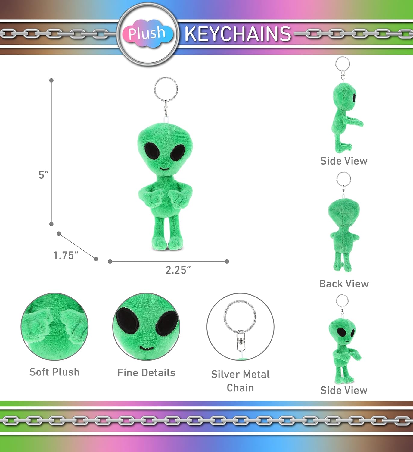 DolliBu Alien Plush Keychain Toy