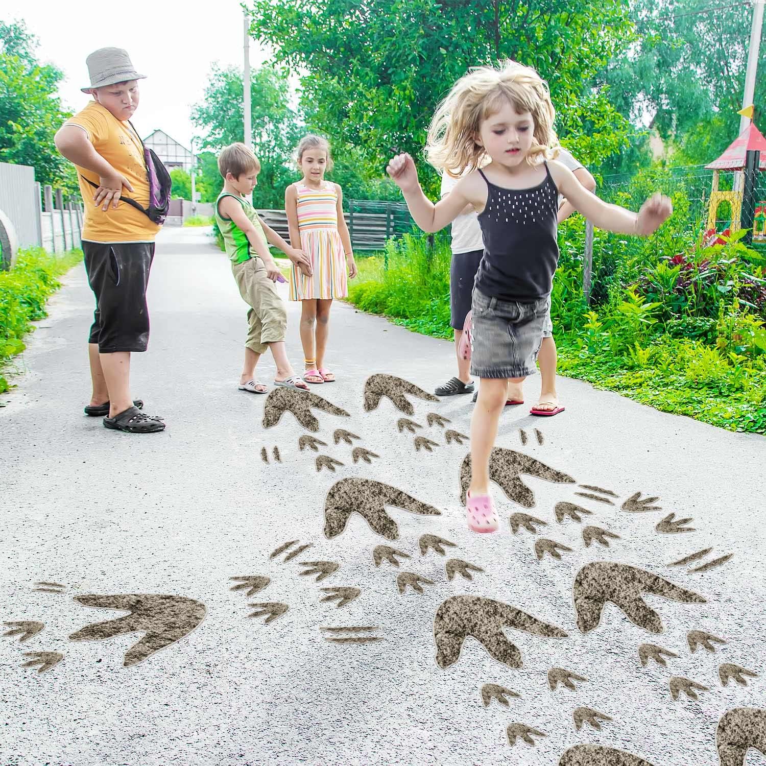 90 Pcs Dinosaur Footprints Wall Decals