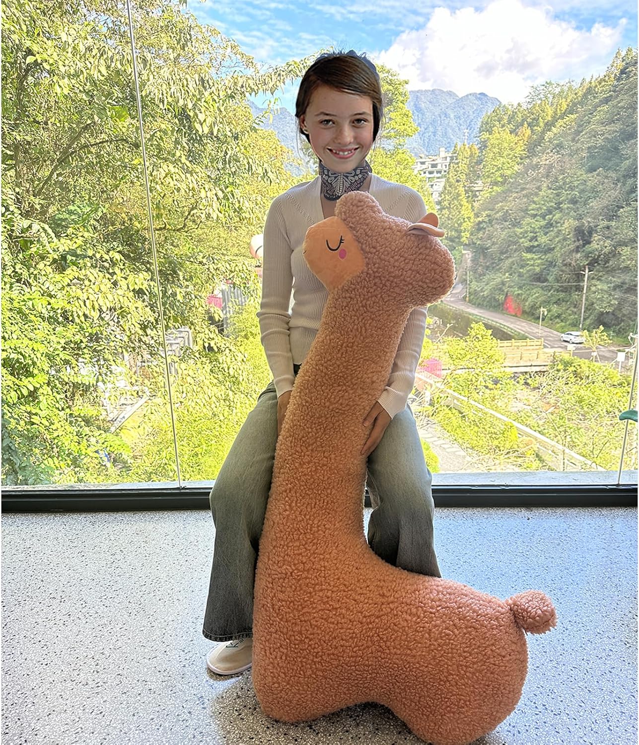 Hofun4U Alpaca Plush Pillow 51 Inch Long Body Pillow