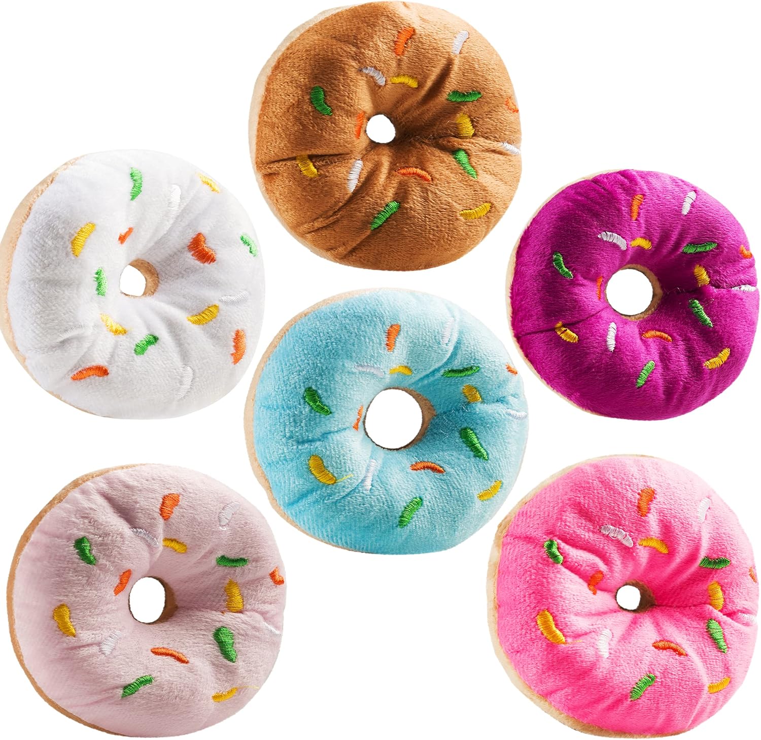 Bedwina Plush Donut Party Decorations Pack of 6