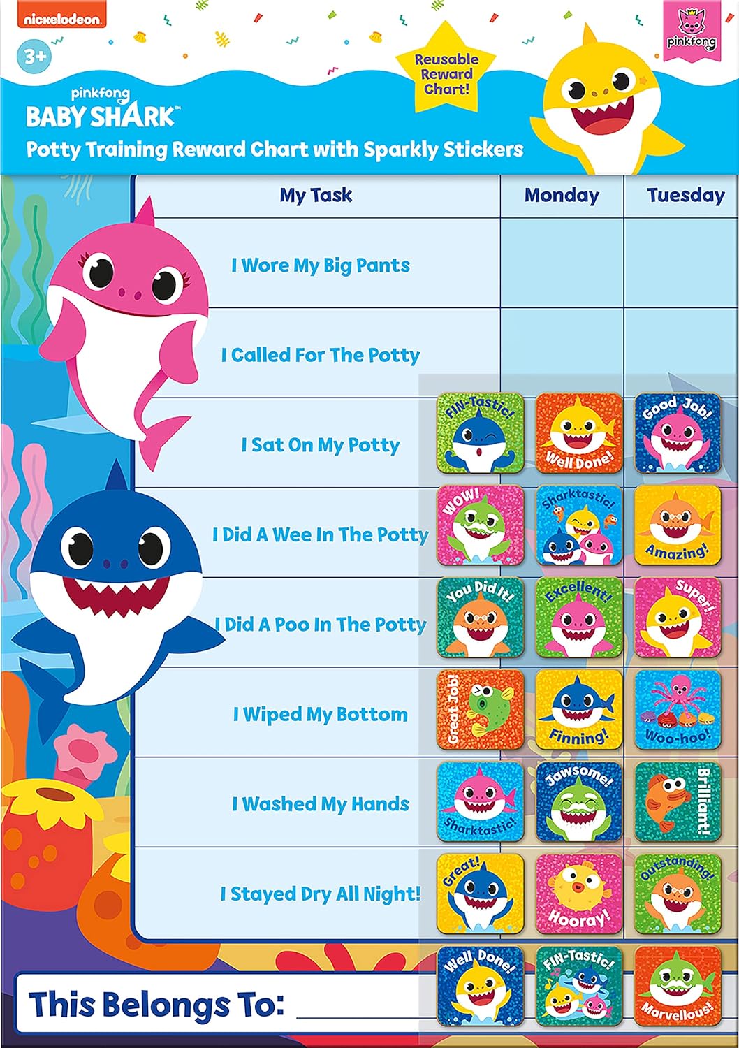 Baby Shark Potty Training Growth Chart