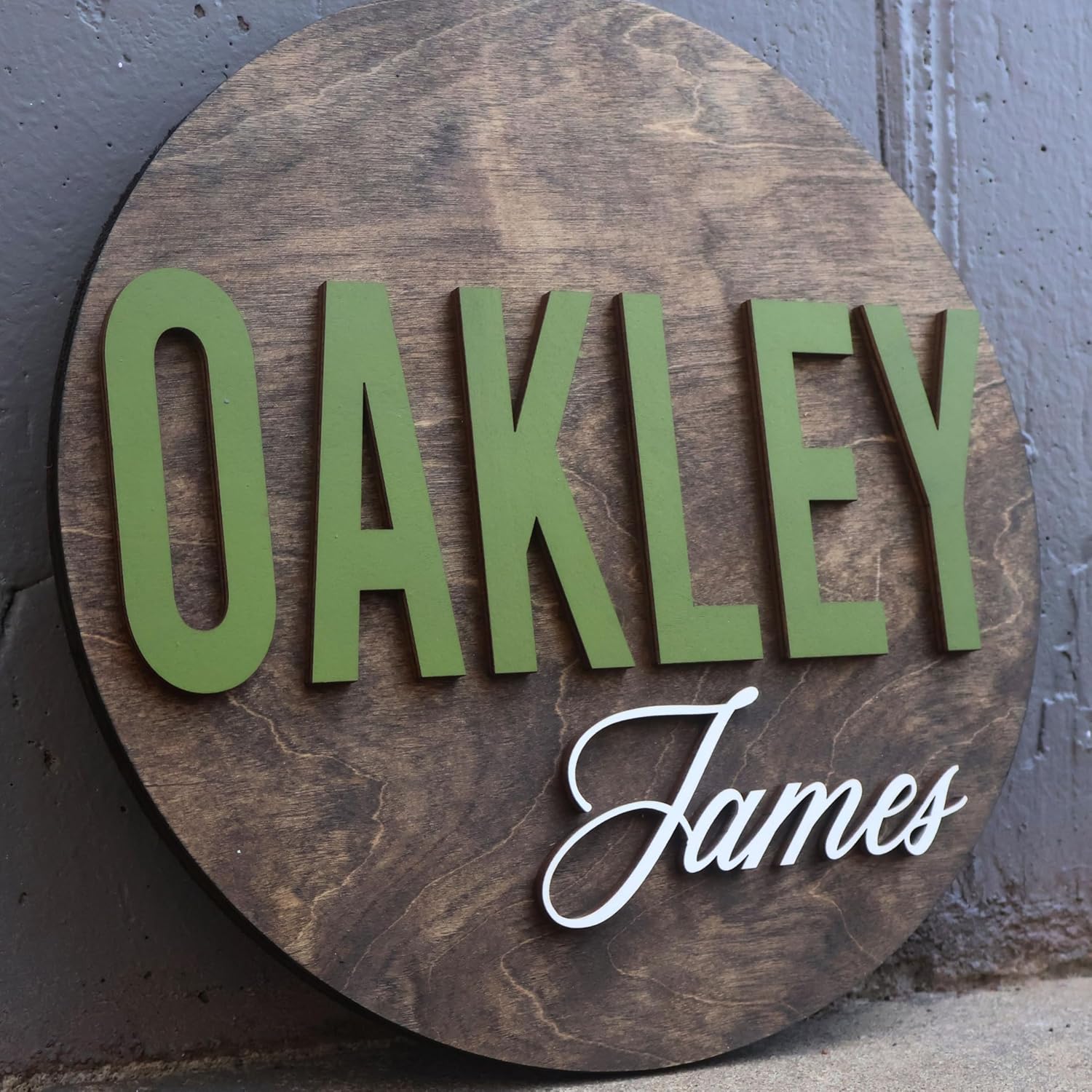 Custom Round Nursery Name Sign 1