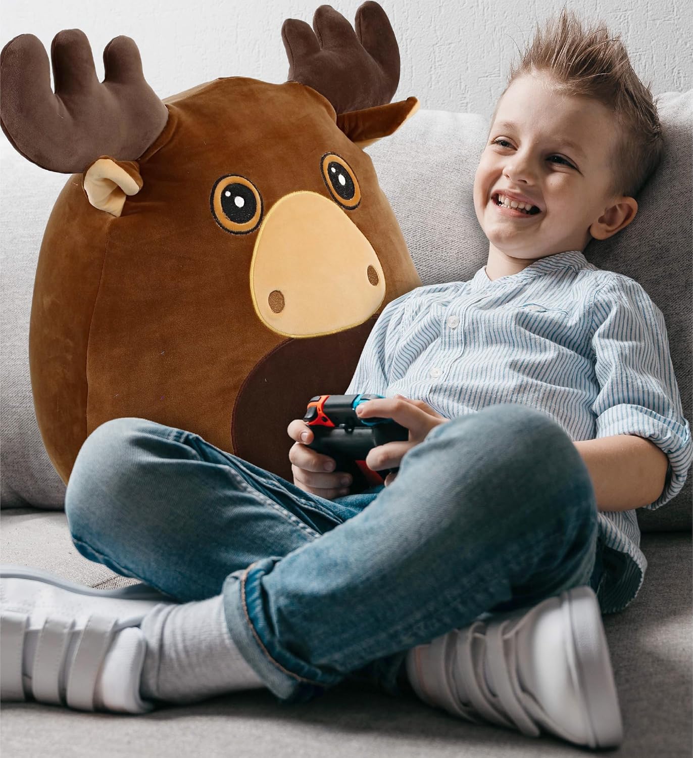 DolliBu Snug Mooshies Moose Plush Toy 17 inches