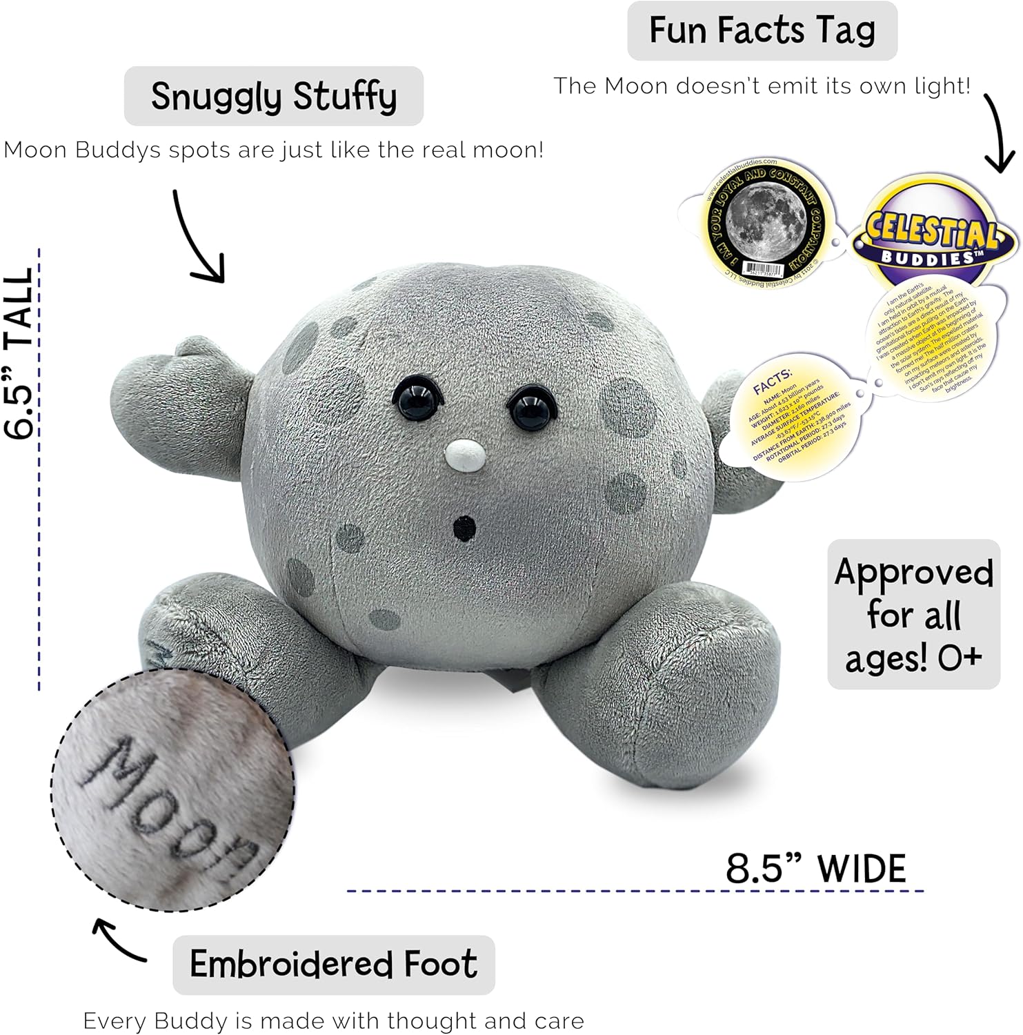 Celestial Buddies Moon Buddy 85 Inch Plush
