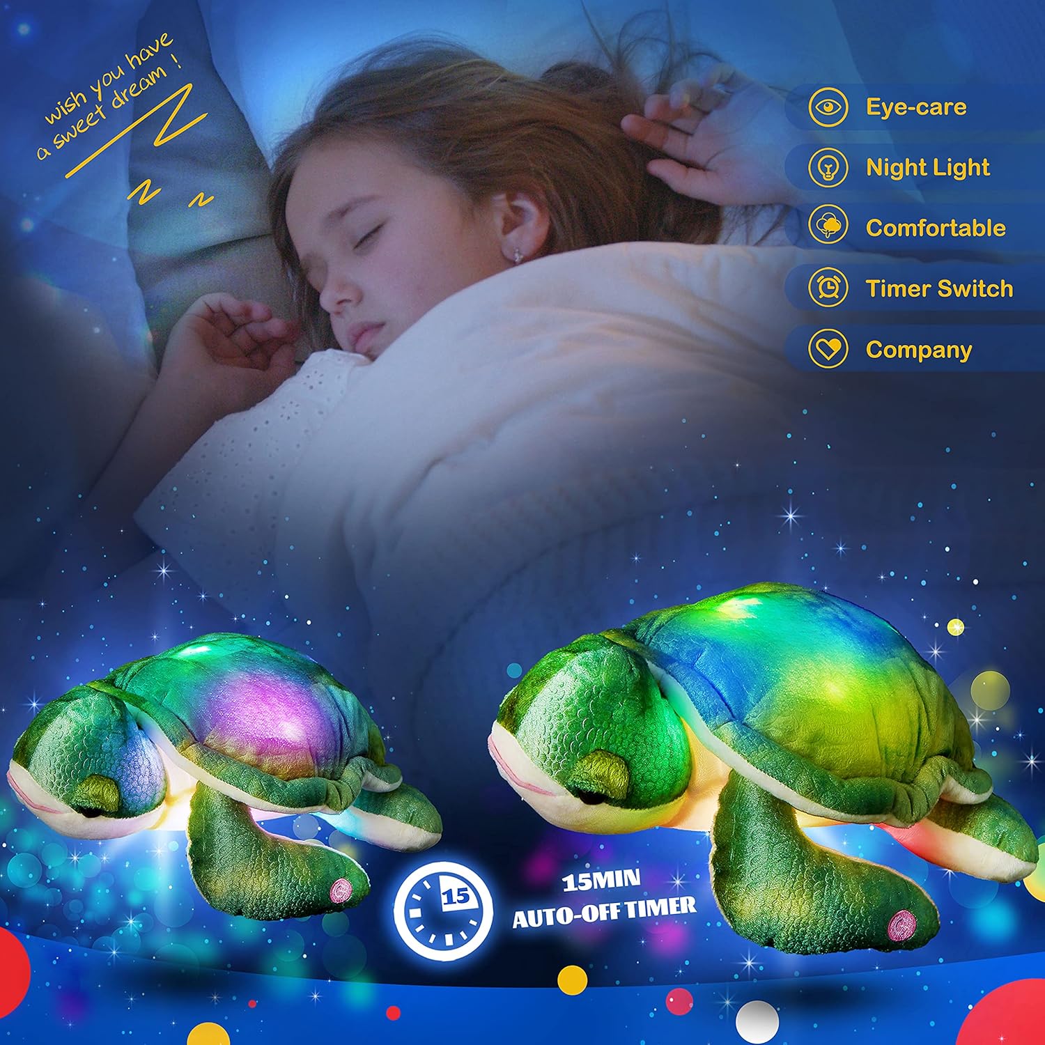 Glow Guards Musical Sea Turtle Plush Pillow